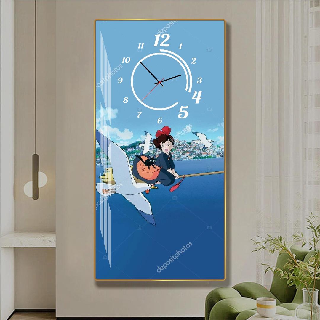 Tranh Đồng Hồ Treo Tường Cô Bé Phù Thủy Kiki