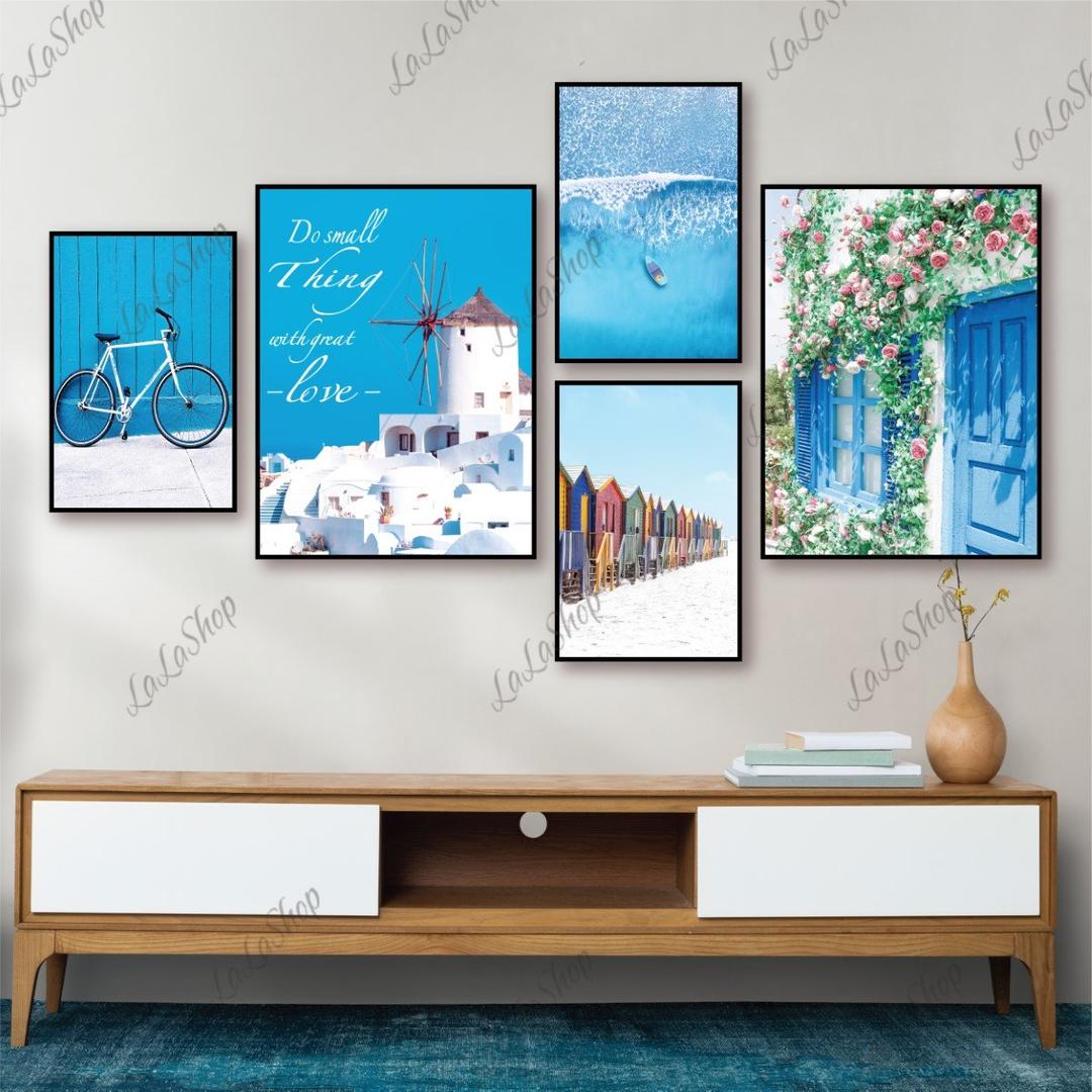 Set 5 Tranh Dán Tường Phong Cảnh Biển Có Keo Sẵn