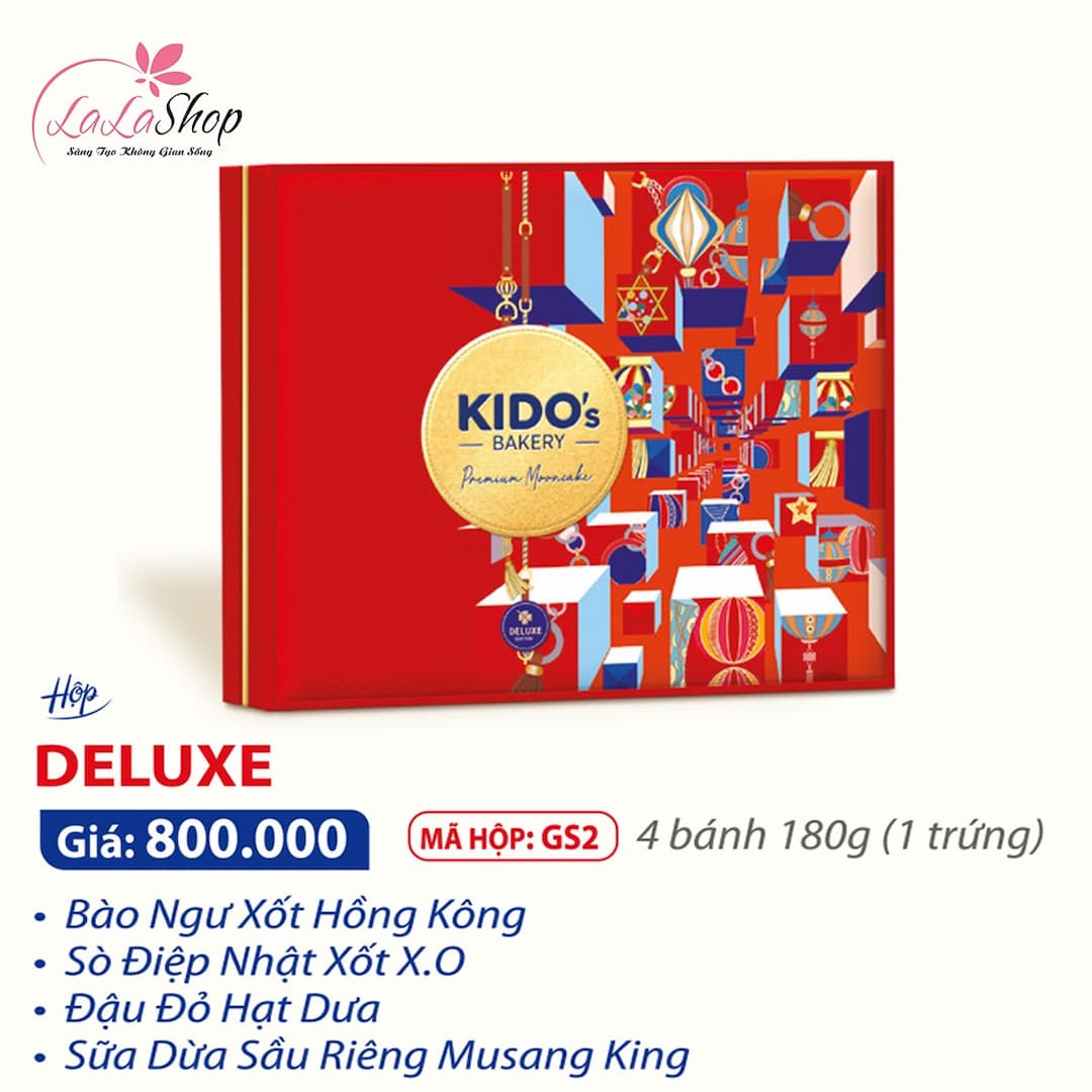 Hộp 4 bánh trung thu Kido cao cấp deluxe