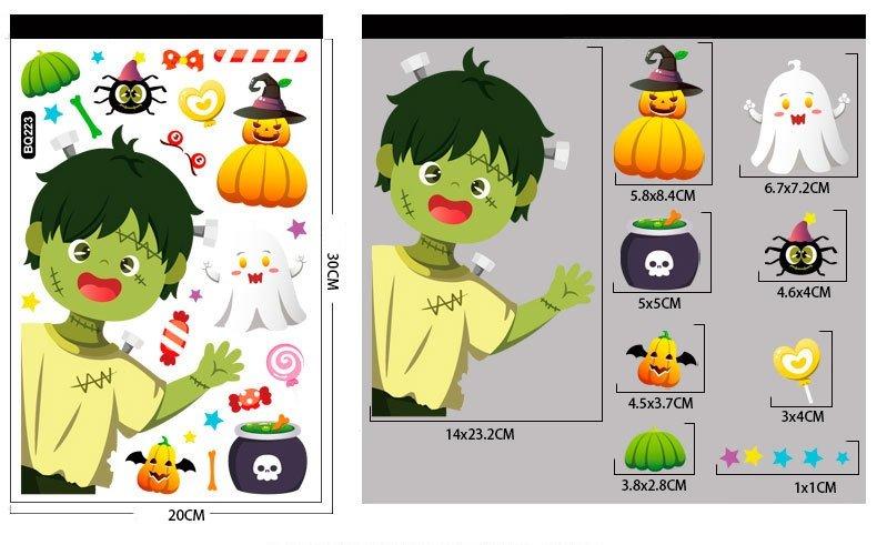 Combo Decal Trang Trí Halloween Ngộ Nghĩnh Mẫu 02