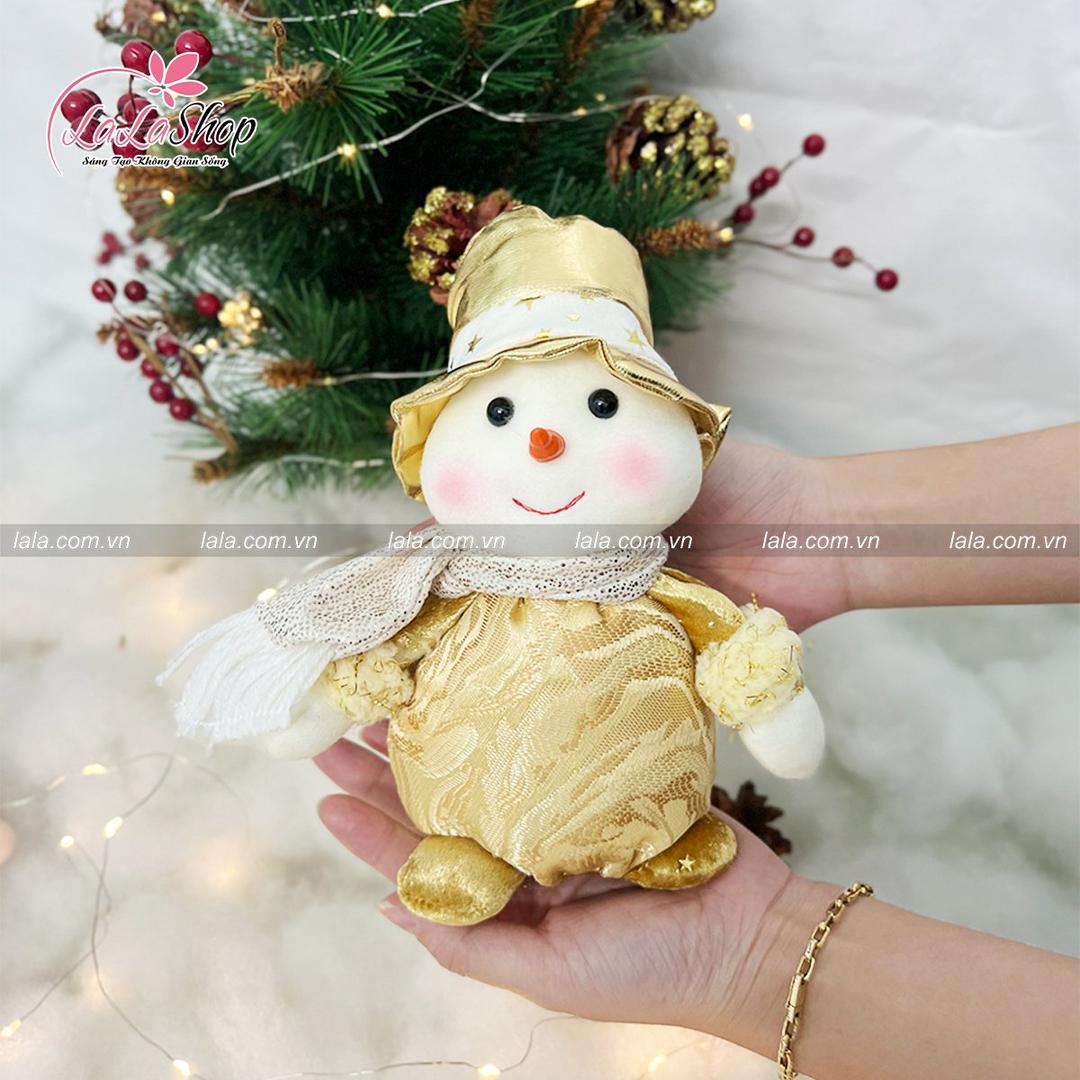 Mô hình người tuyết vàng trang trí noel