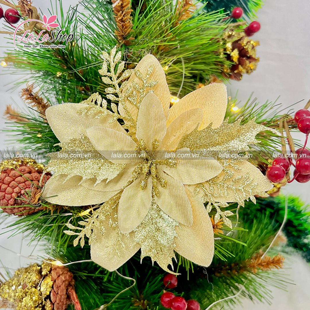 Bông hoa trạng nguyên vàng 12cm trang trí noel