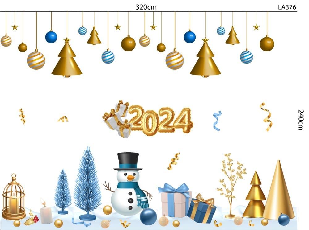 Combo Decal Trang Trí Noel Giáng Sinh An Lành 2024