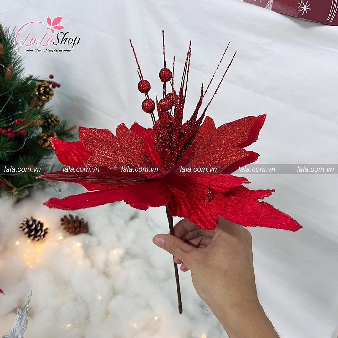 Bông hoa trạng nguyên trang trí noel 051 dài 30cm