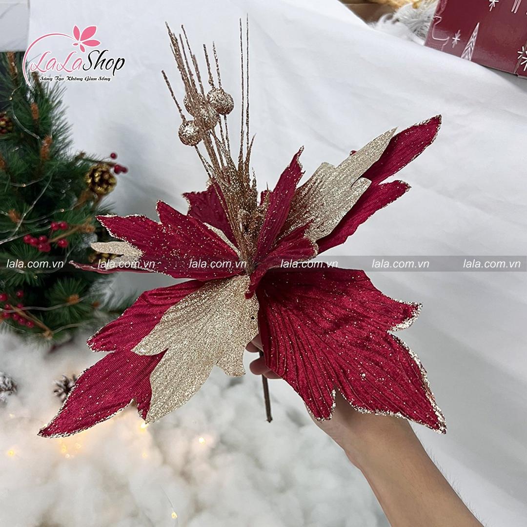 Bông hoa trạng nguyên trang trí noel 051 dài 30cm