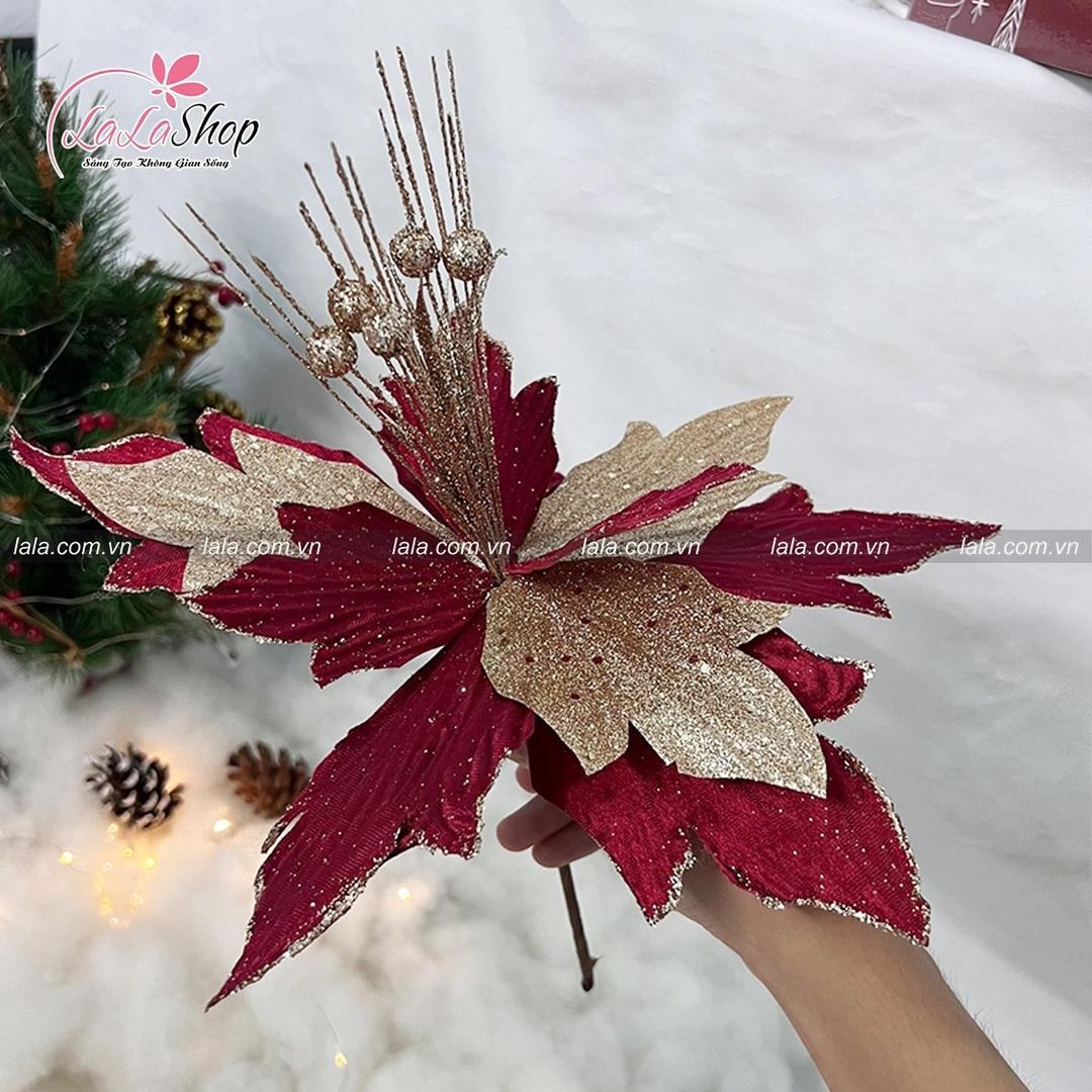 Bông hoa trạng nguyên trang trí noel 051 dài 30cm