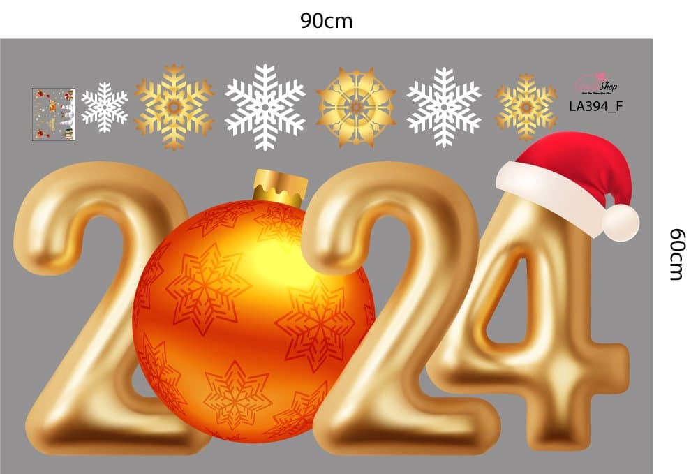 Combo Decal Trang Trí Noel Ông Già Noel Và Người Tuyết Mẫu 394