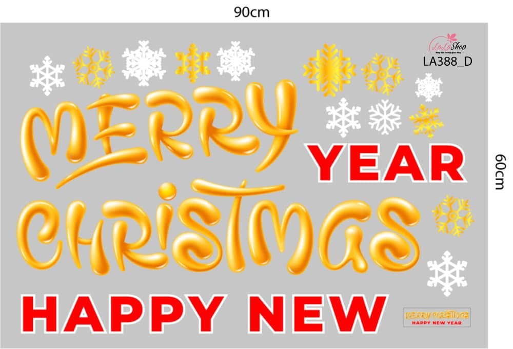 Combo Decal Trang Trí Noel Ông Già Noel Và Người Tuyết Vui Nhộn