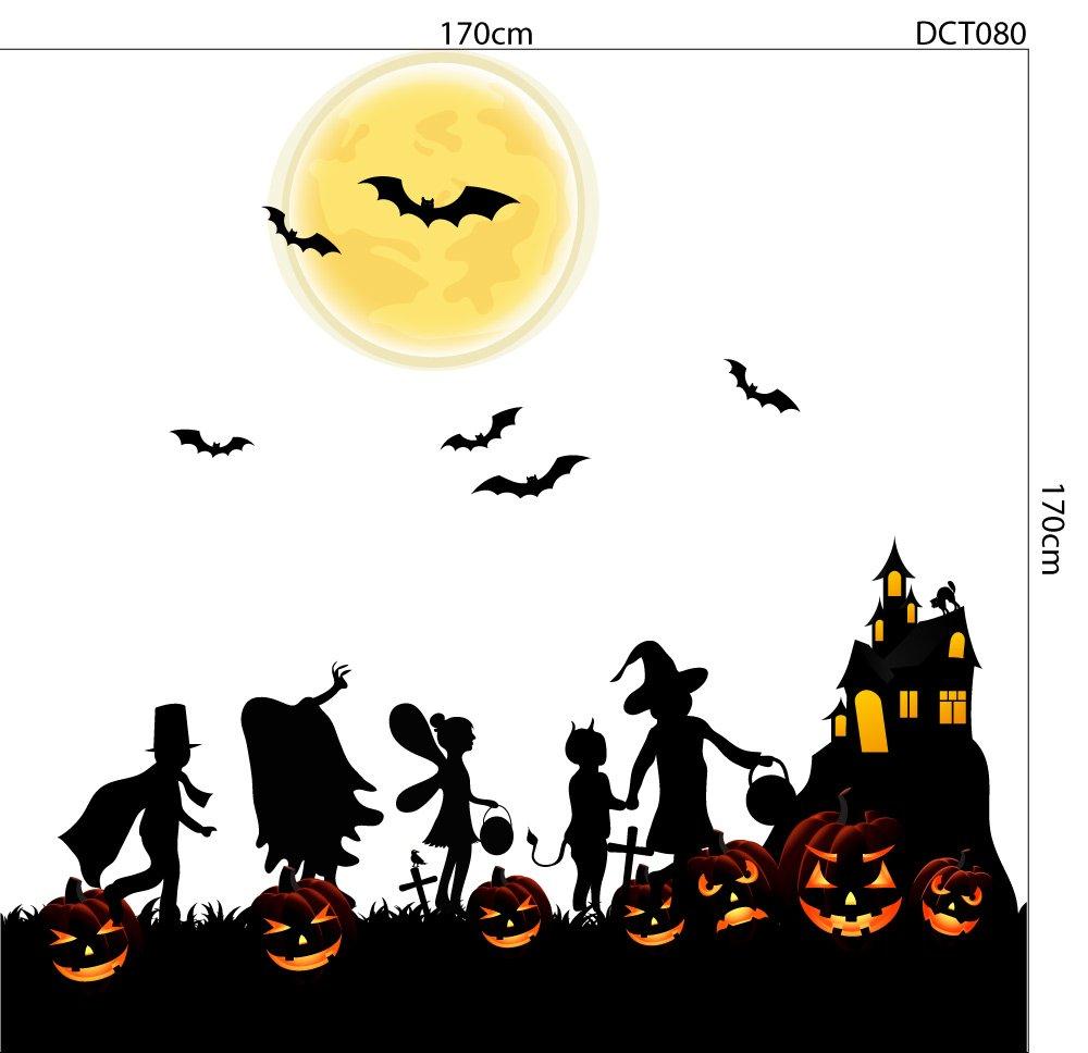 Decal trang trí Halloween combo Đêm đáng sợ 01