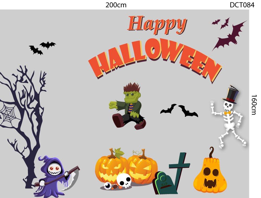 Combo decal trang trí Halloween bí ngô và bóng ma 05