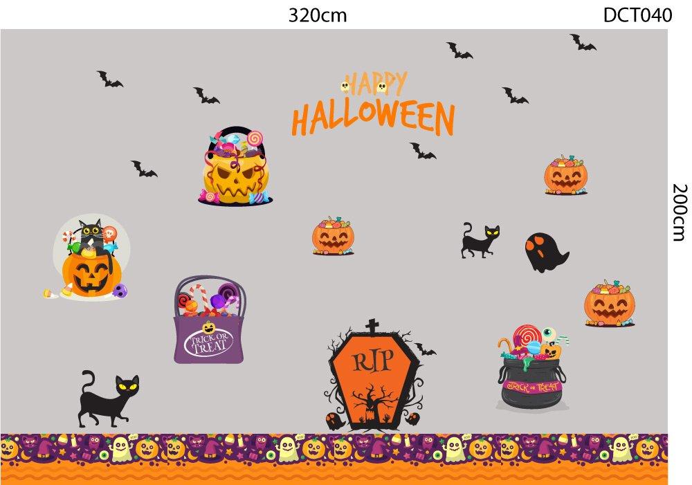 Decal Trang Trí Halloween Rùng Rợn Combo 4