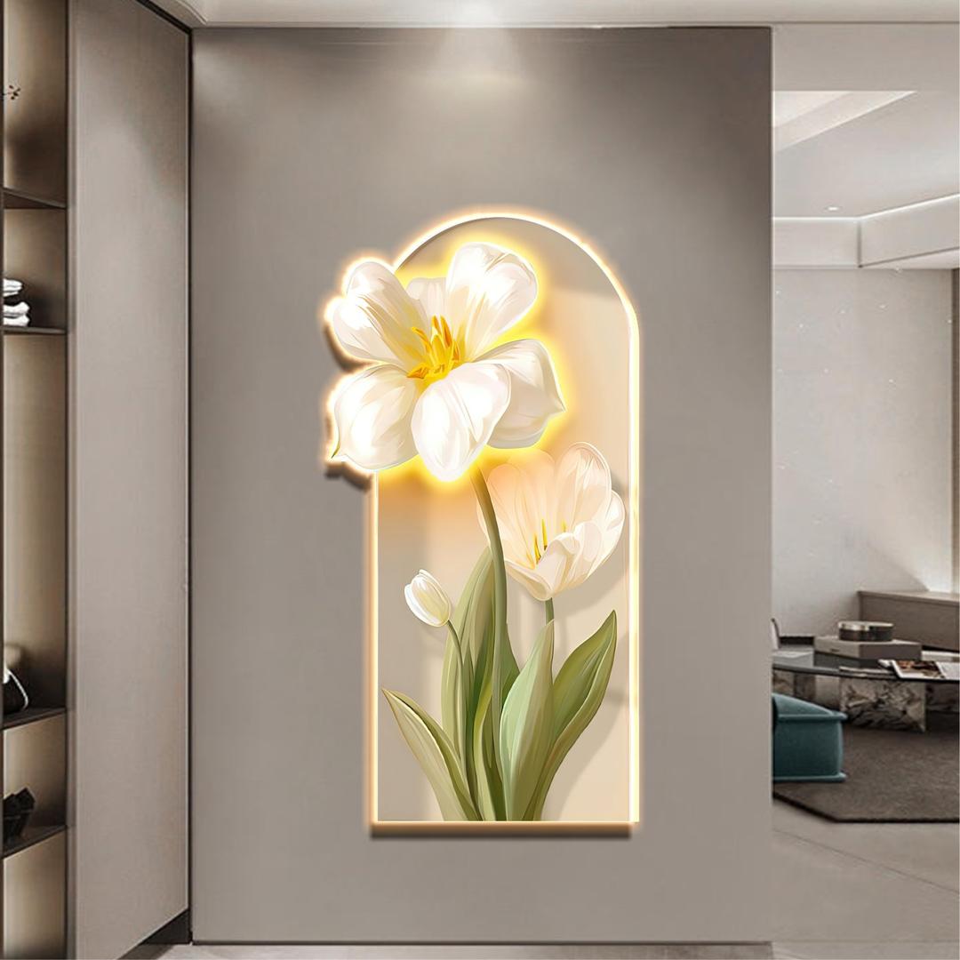 Tranh đèn Led tráng gương trang trí phòng khách mẫu 234