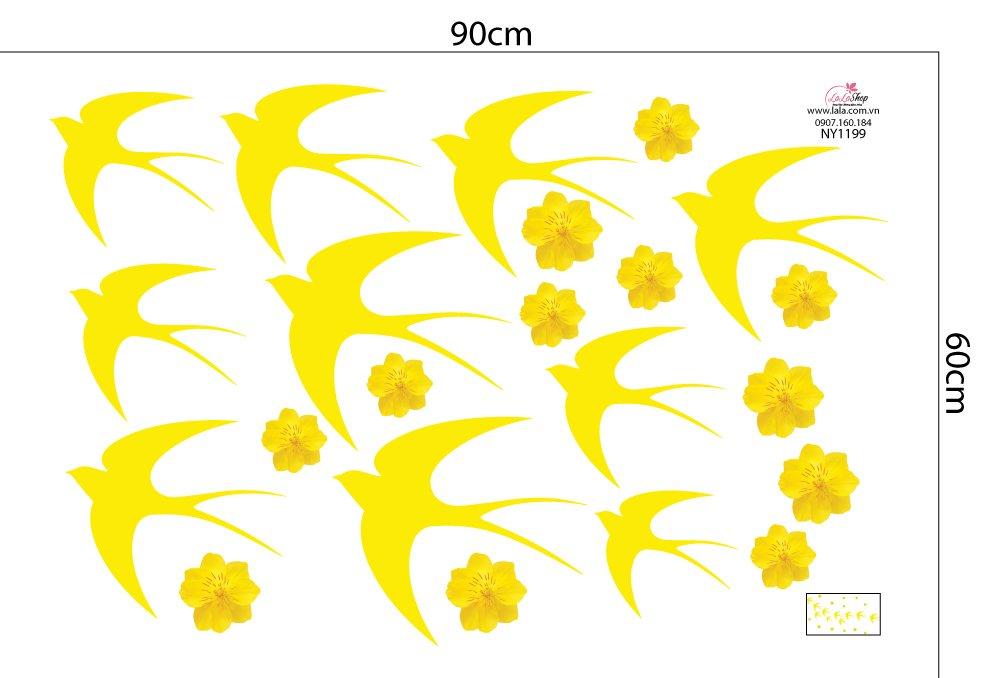 Decal Trang Trí Tết Én Vàng Đón Xuân 4