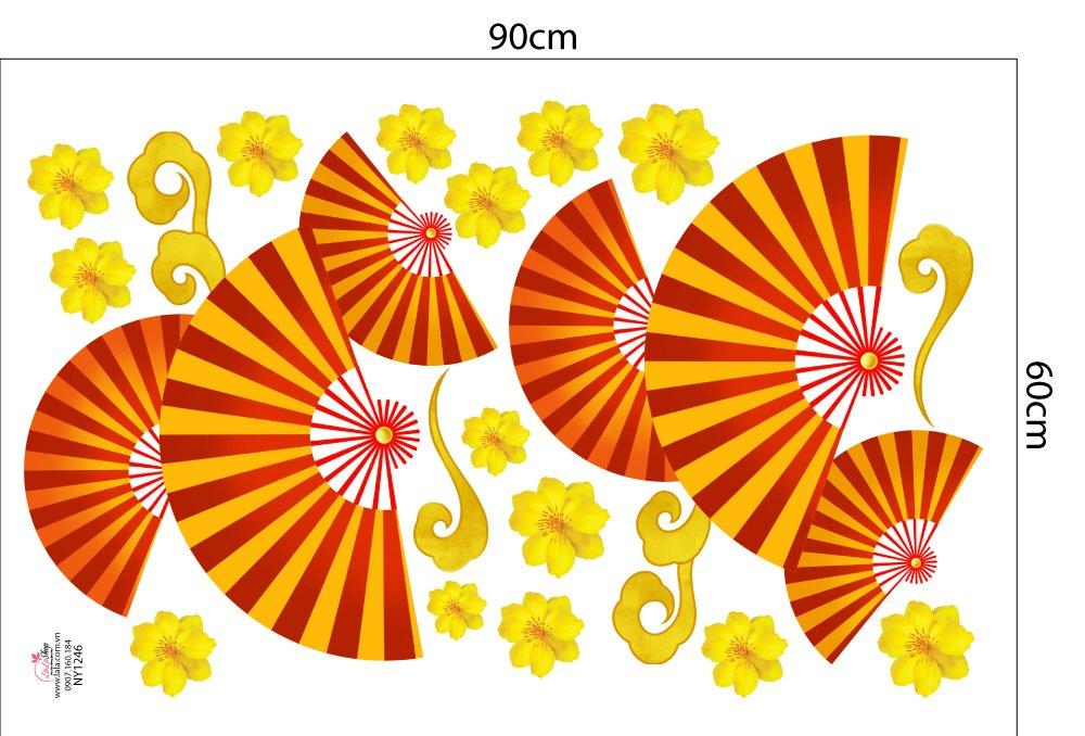 Combo Decal Trang Trí Cửa Kính Ngày Tết Ất Tỵ 2025 Phúc Lộc Thọ