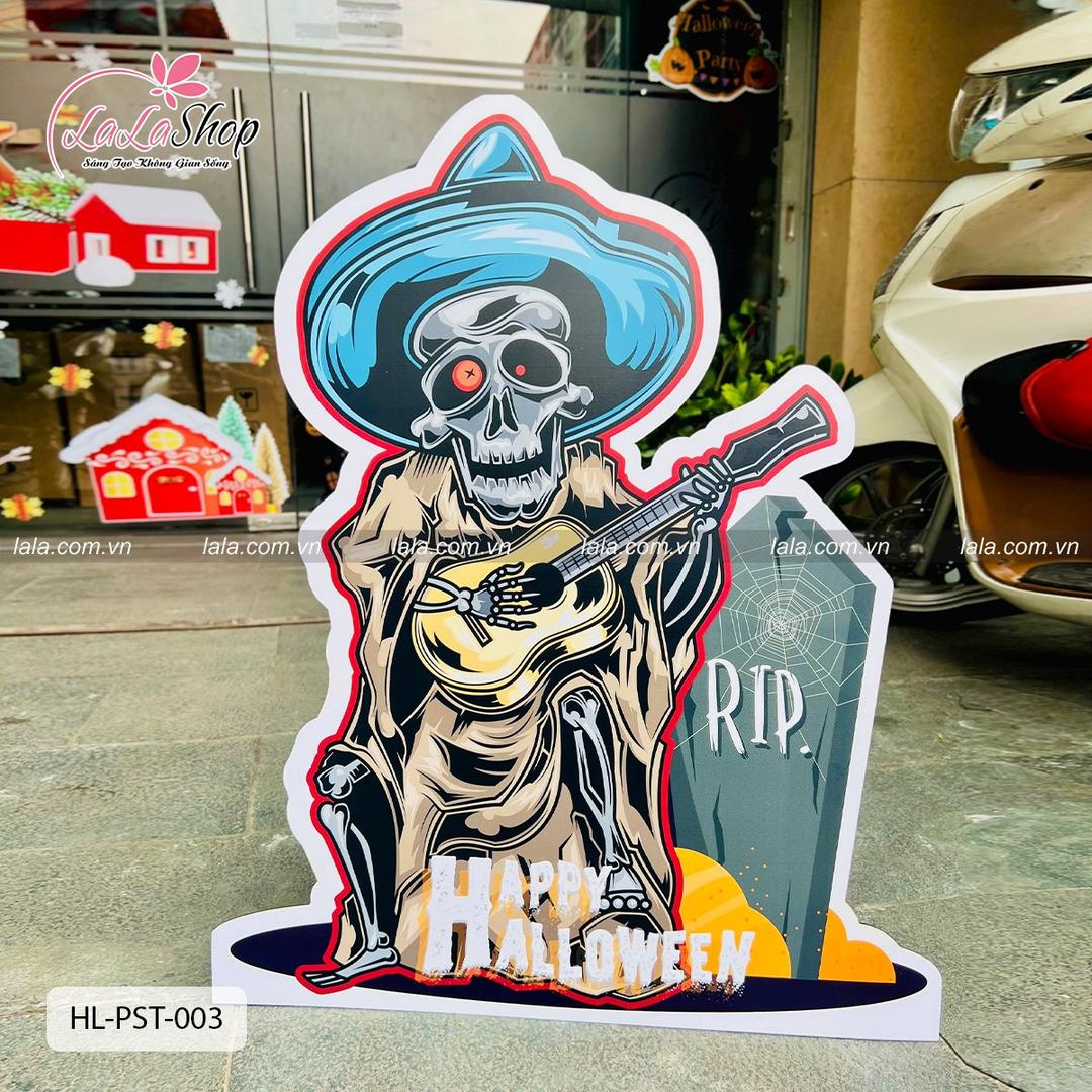 Standee trang trí halloween thần chết chơi đàn