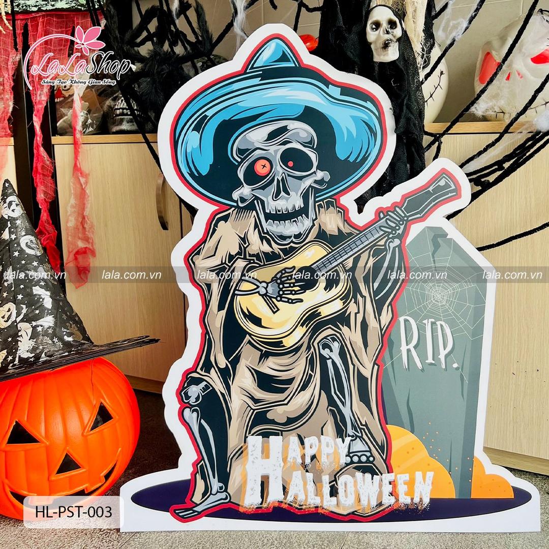 Standee trang trí halloween thần chết chơi đàn