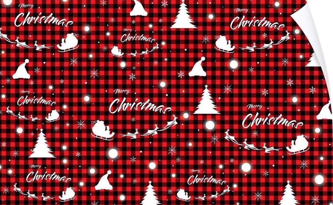 Giấy Gói Quà Họa Tiết Cây Thông Chữ Merry Christmas