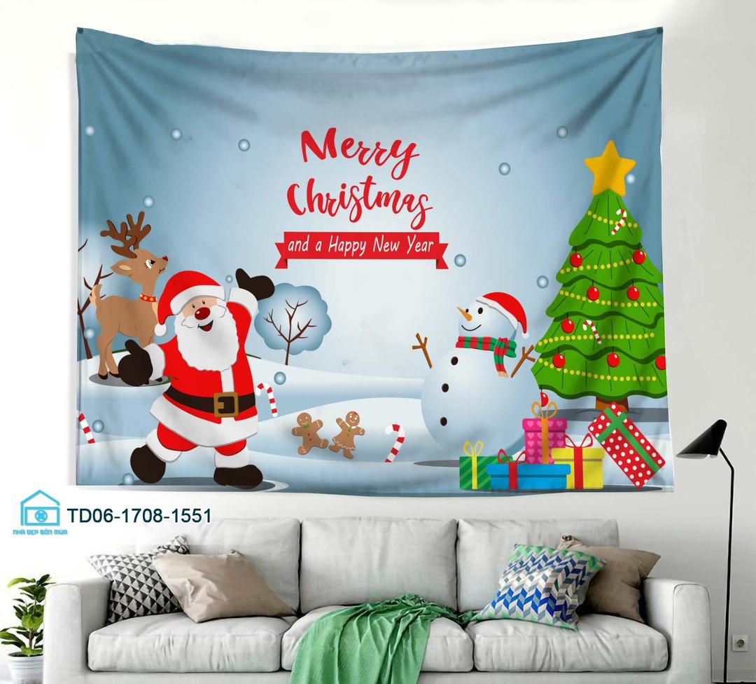 Tranh Vải Treo Tường Trang Trí Noel Mẫu 1