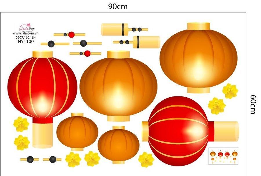Combo Decal Trang Trí Tết Xuân Giáp Thìn Thần Tài Gõ Cửa