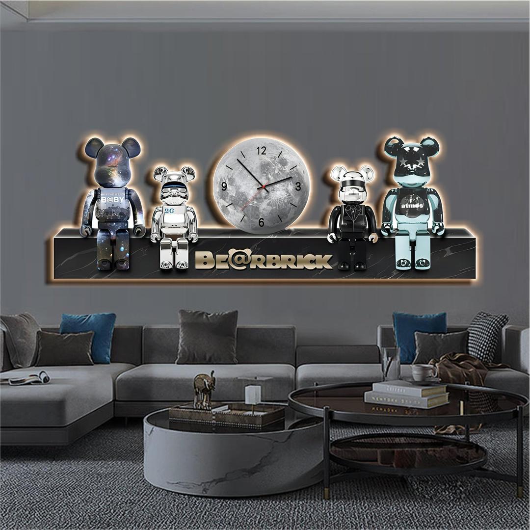 Tranh Đèn LED Tráng Gương Cao Cấp Mẫu BearBrick 238