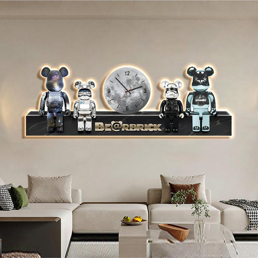 Tranh Đèn LED Tráng Gương Cao Cấp Mẫu BearBrick 238