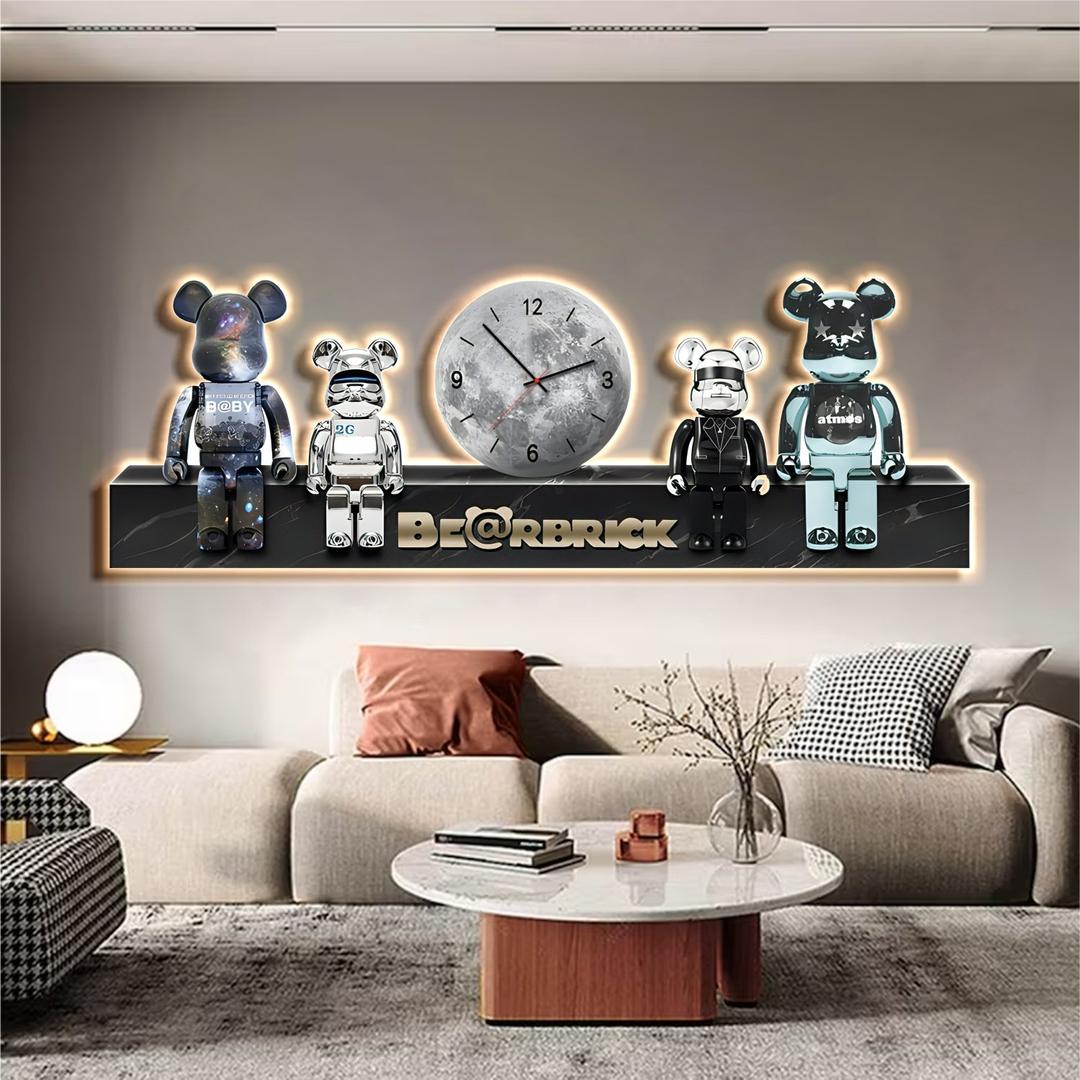 Tranh Đèn LED Tráng Gương Cao Cấp Mẫu BearBrick 238