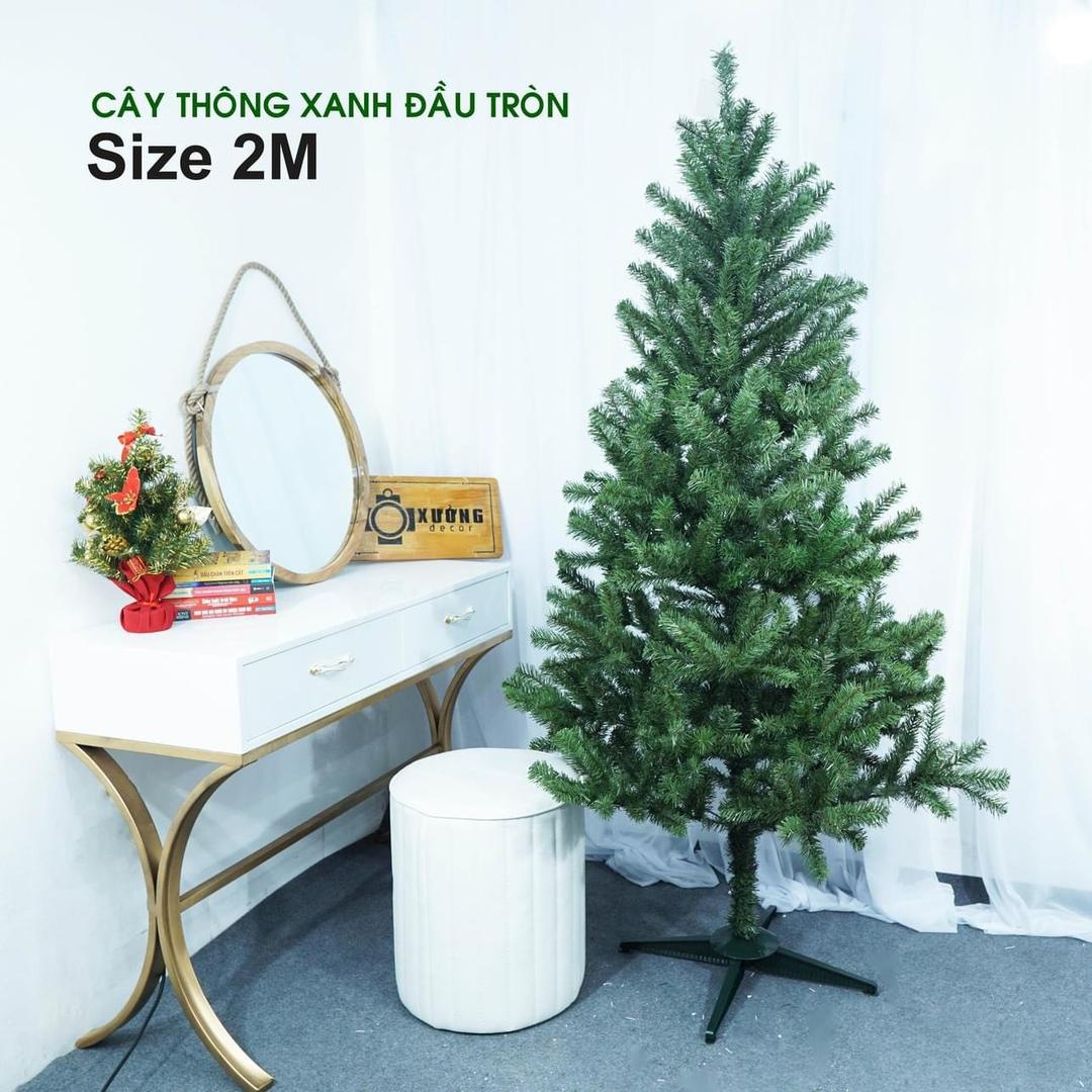 Cây thông noel đầu tròn màu xanh 2 inch