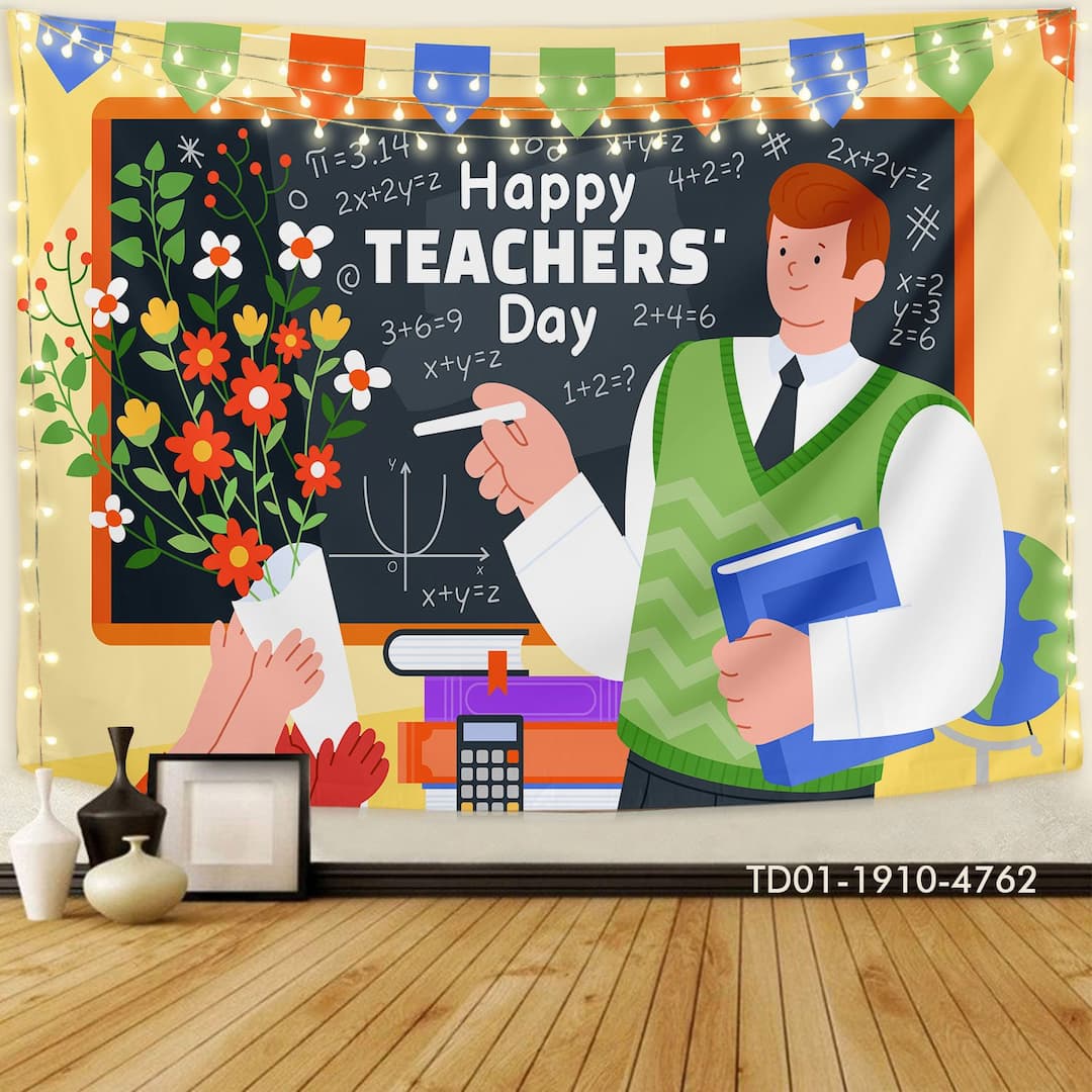 Tranh Vải Treo Tường Happy Teacher Day Mẫu 3