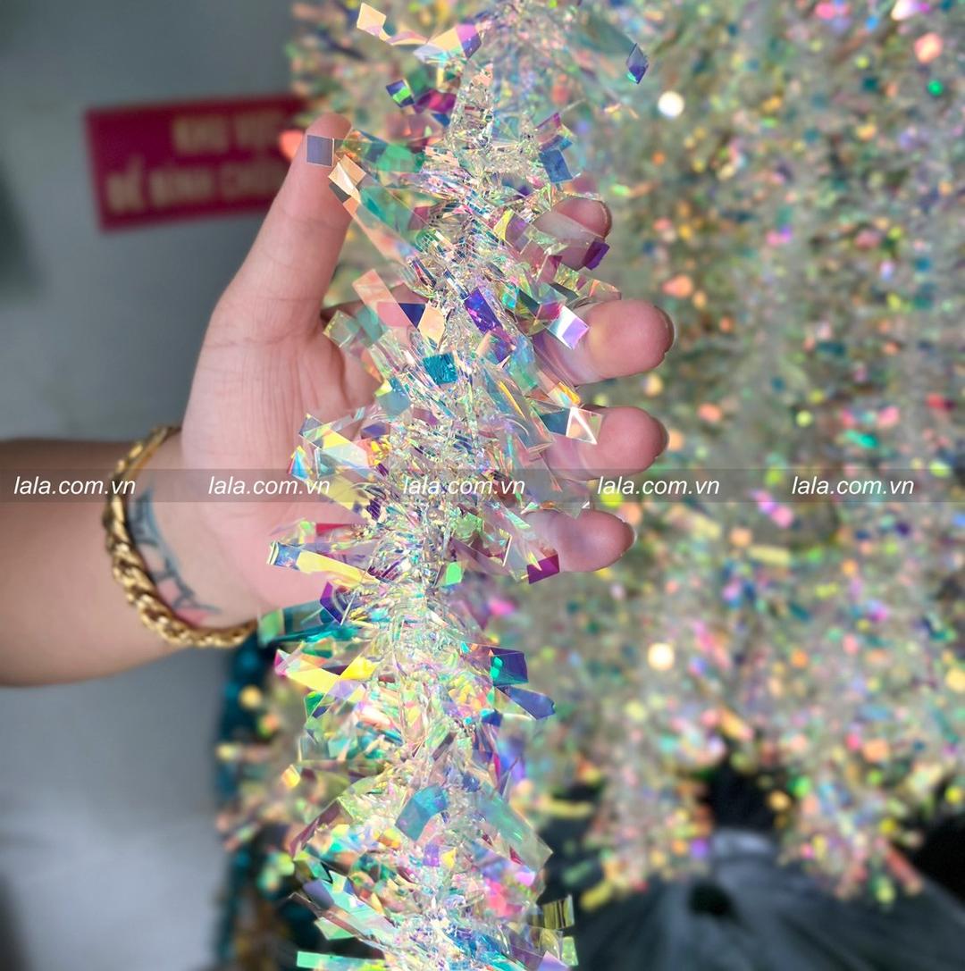Dây đuôi chồn lá kim tuyến lấp lánh sợi to trang trí noel - 2m