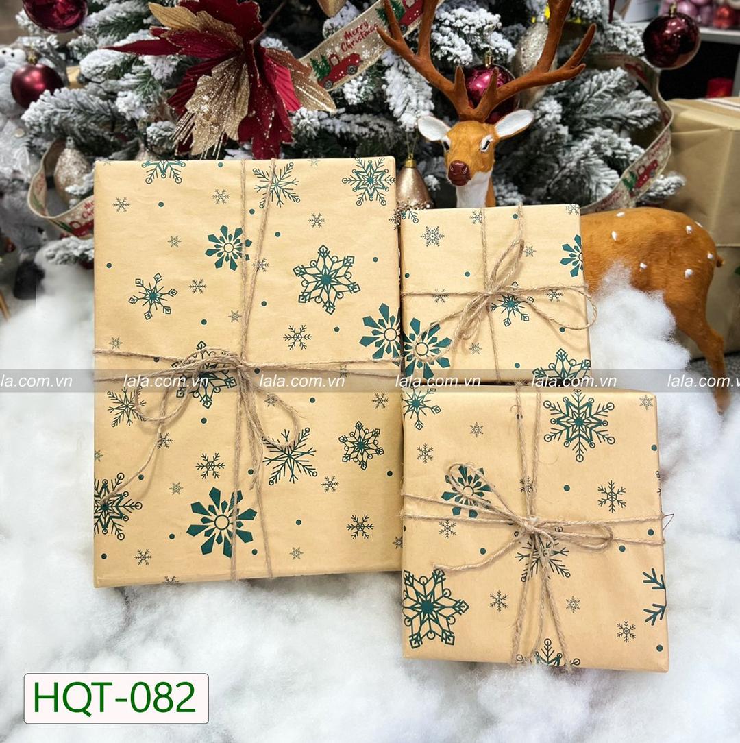 Set 3 hộp quà giáng sinh trang trí cây thông noel làm quà tặng - Mẫu 082