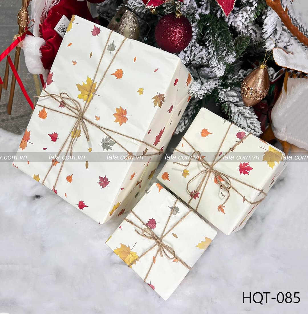 Set 3 hộp quà giáng sinh trang trí cây thông noel làm quà tặng - Mẫu 085