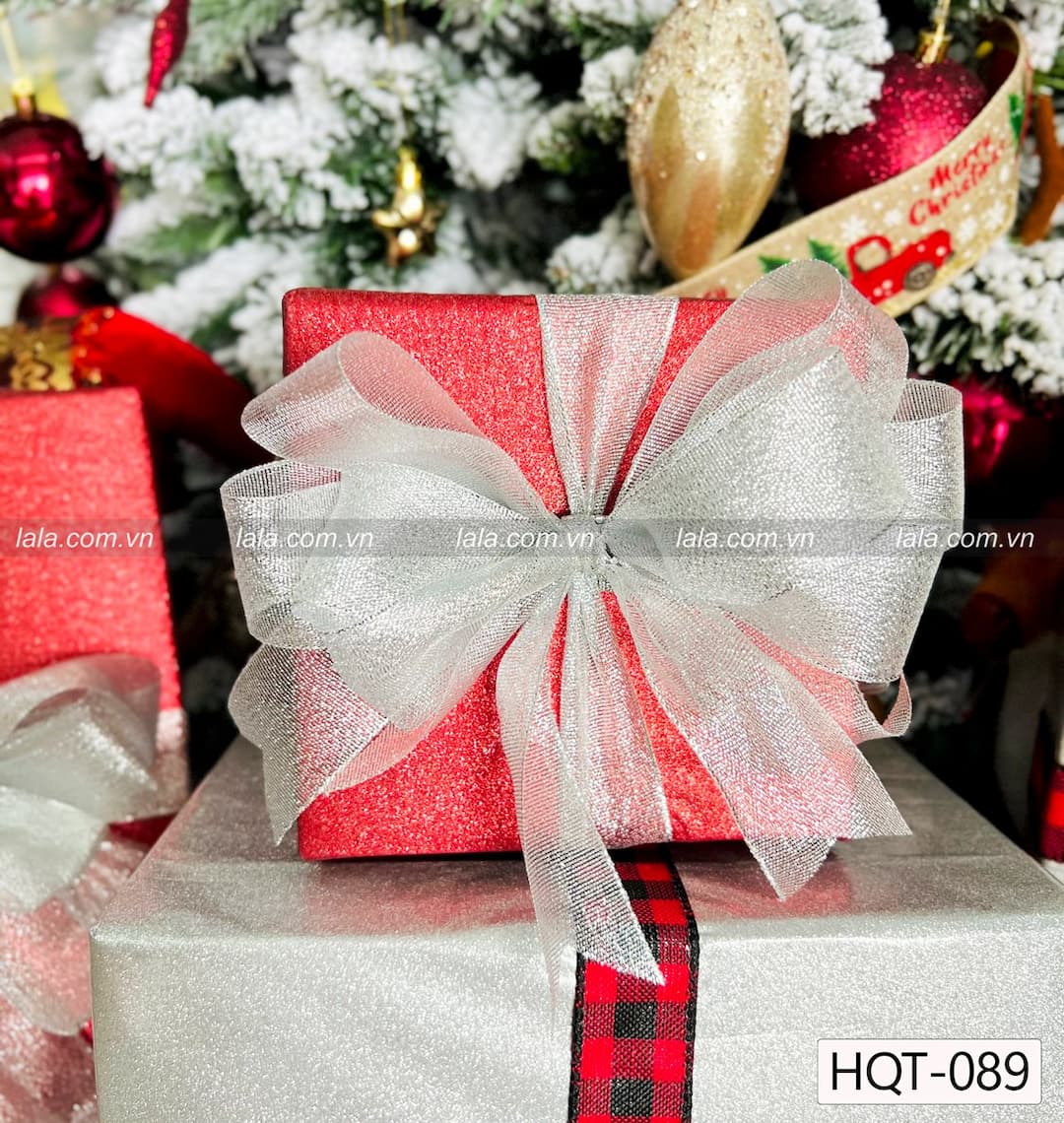 Set 6 hộp quà giáng sinh trang trí cây thông noel làm quà tặng - Mẫu 089