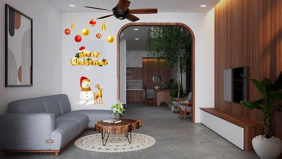 Decal trang trí Noel dán tường
