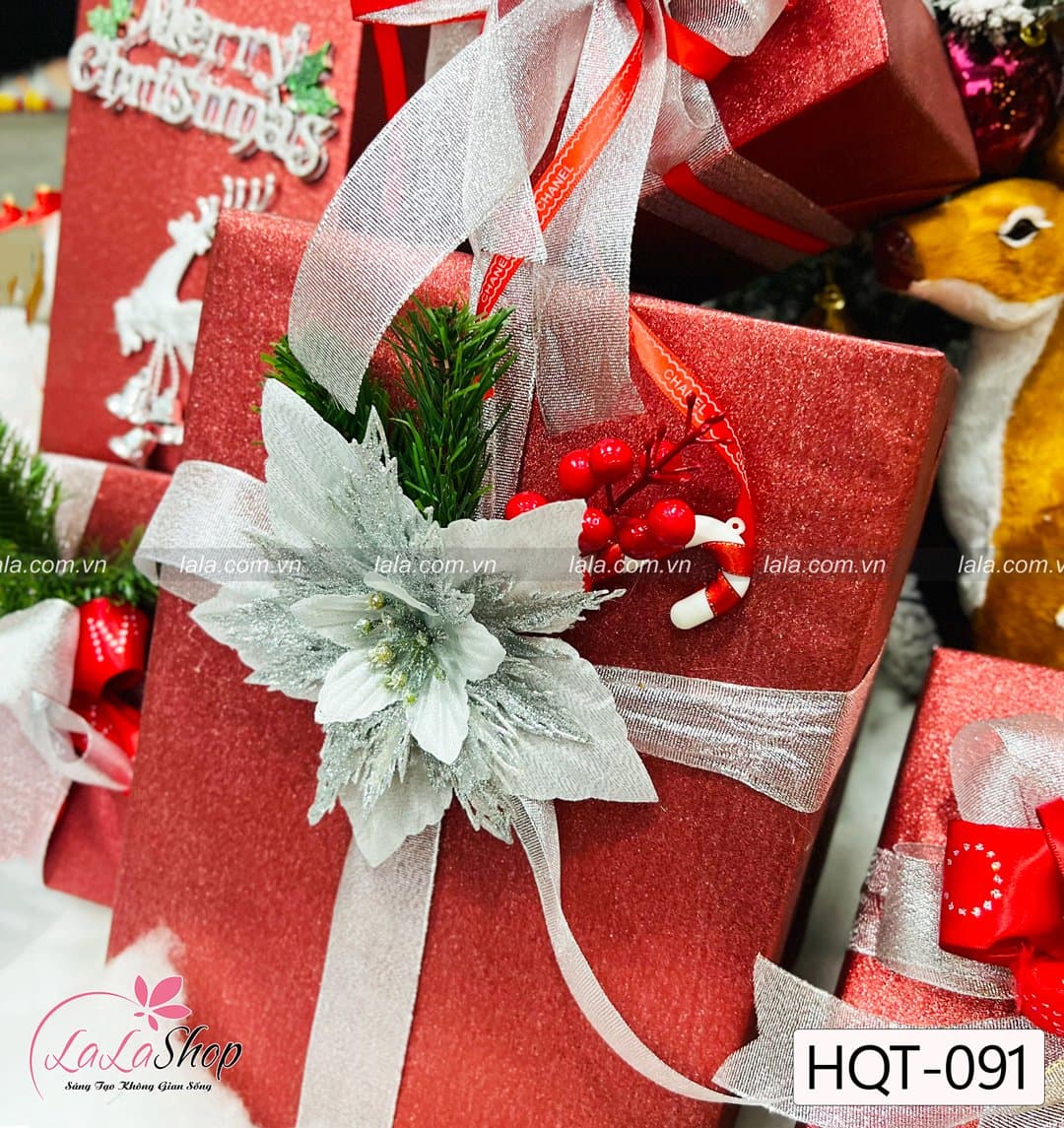 Set 5 Hộp Quà Giáng Sinh Trang Trí Cây Thông Noel Làm Quà Tặng - Mẫu 091