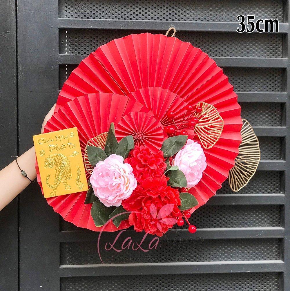 Vòng hoa và mẹt tre trang trí Tết - Mẹt Quạt