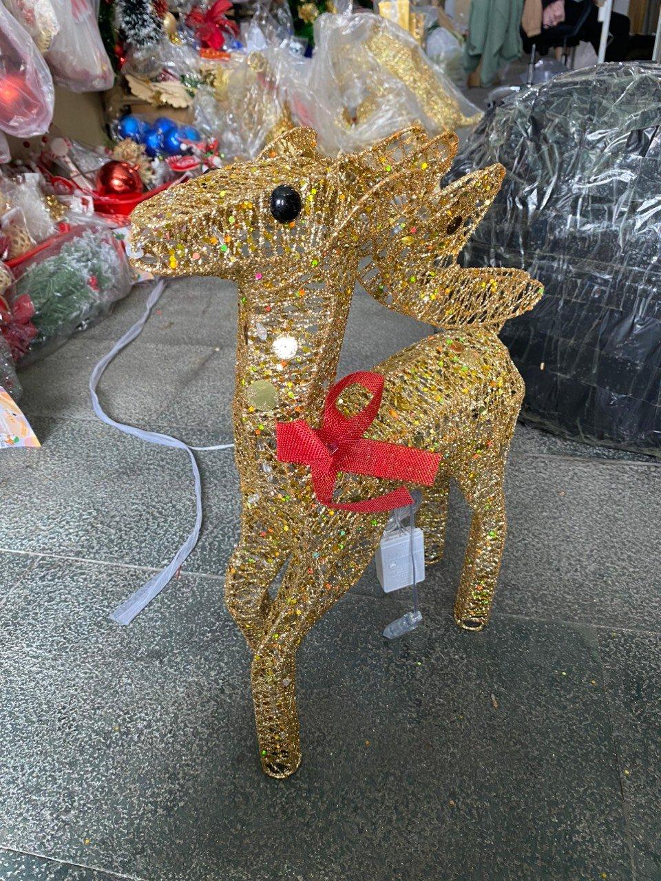 Tuần lộc vàng đèn nháy trang trí noel