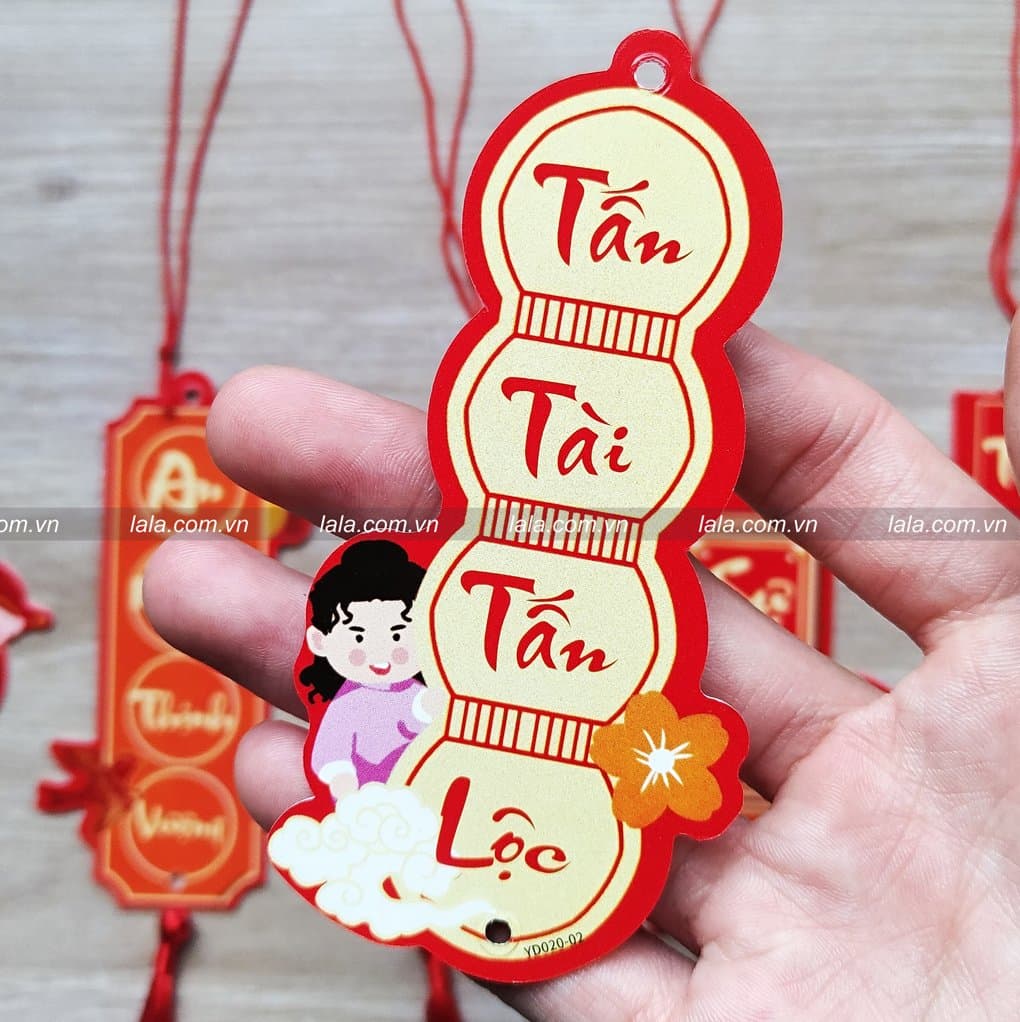 Set 6 lộc treo câu chúc tết trang trí cành mai đào ngày tết