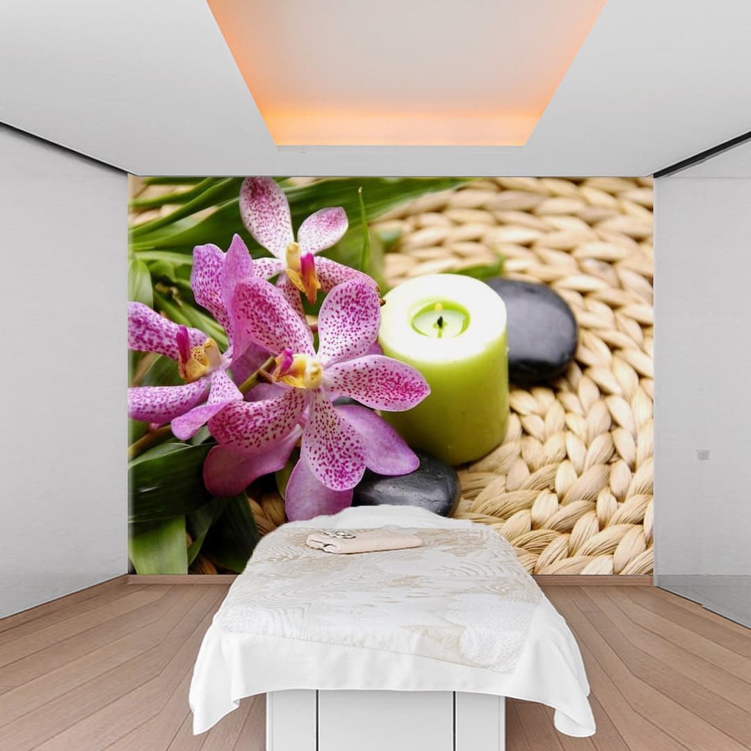 Tranh Dán Tường Spa Hoa Lan Tím