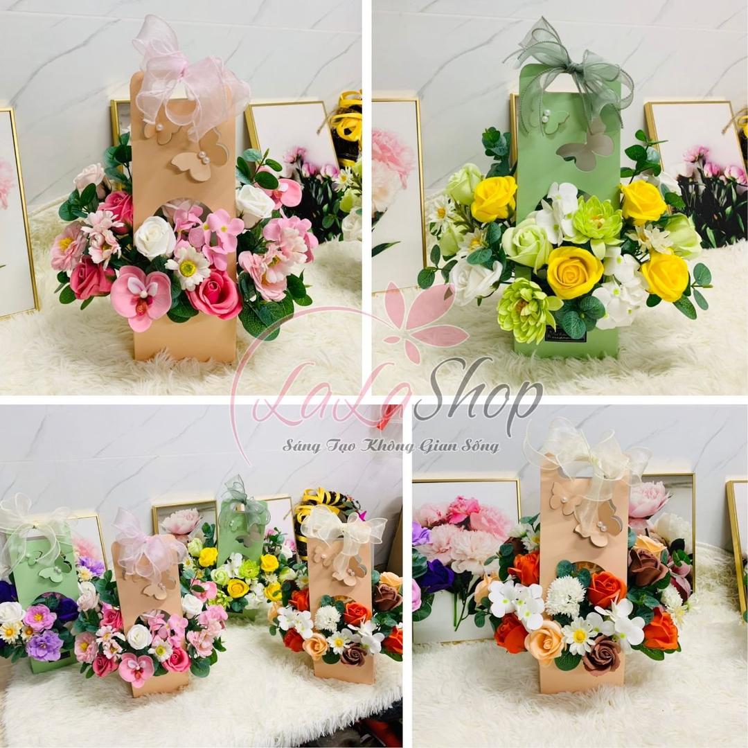 Lẵng hoa sáp thơm quà tặng