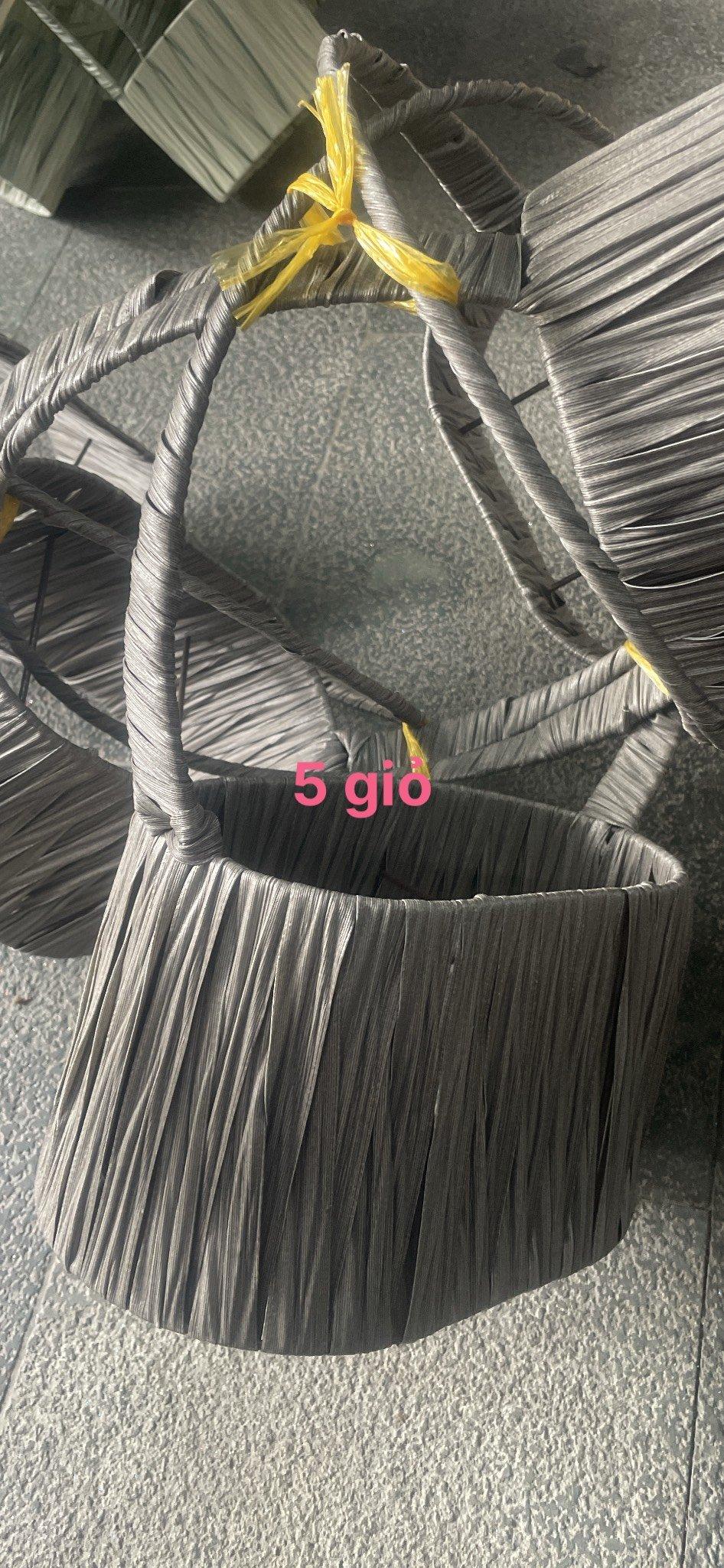 Giỏ oval đan dây quai 25x15x15