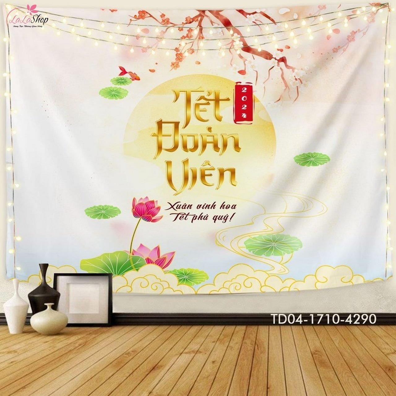 Tranh vải - Tết đoàn viên, thông điệp ý nghĩa ngày Tết sum vầy ấm cúng