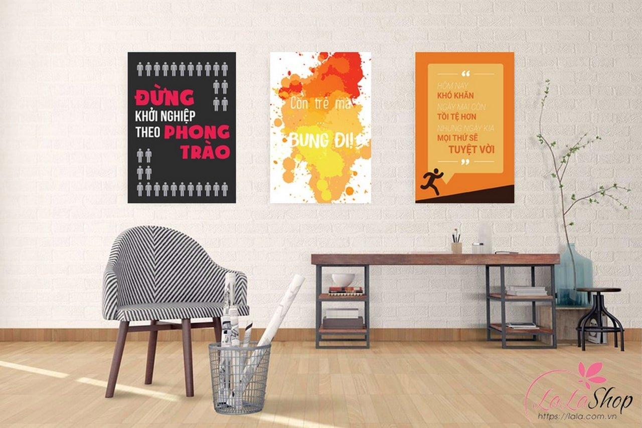 Combo tranh văn phòng mẫu 3 trẻ trung và năng động