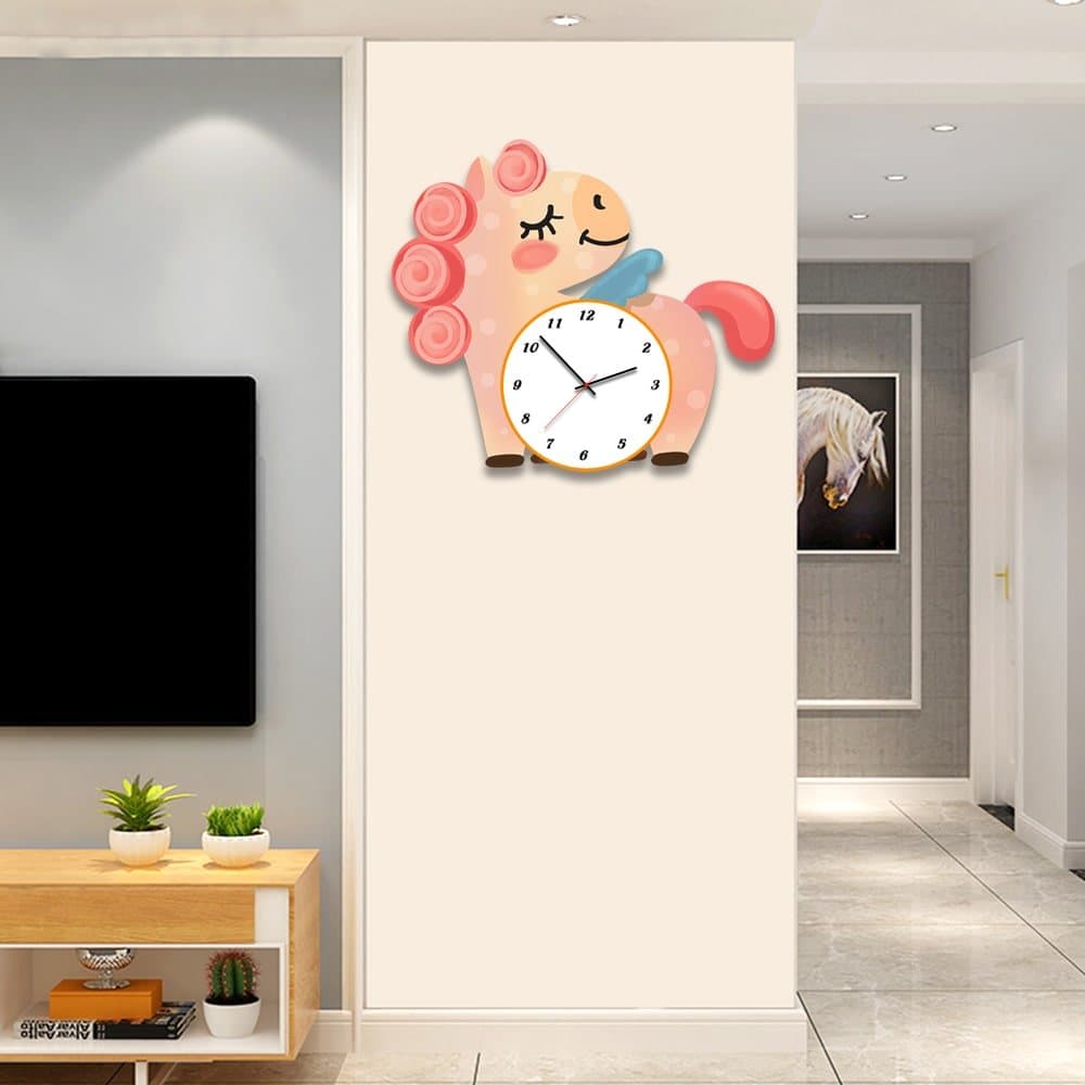 Đồng hồ gỗ treo 12 con giáp tuổi ngọ đáng yêu, decor phòng siêu đẹp, siêu cute