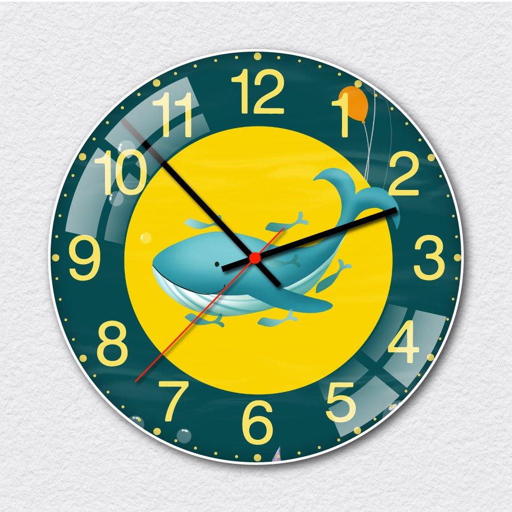 Đồng hồ treo tường cá heo xanh mẫu 2