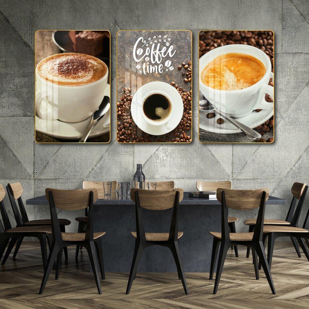 Tranh Treo Tường Bộ 3 tấm Coffee Nghệ Thuật Mẫu 4