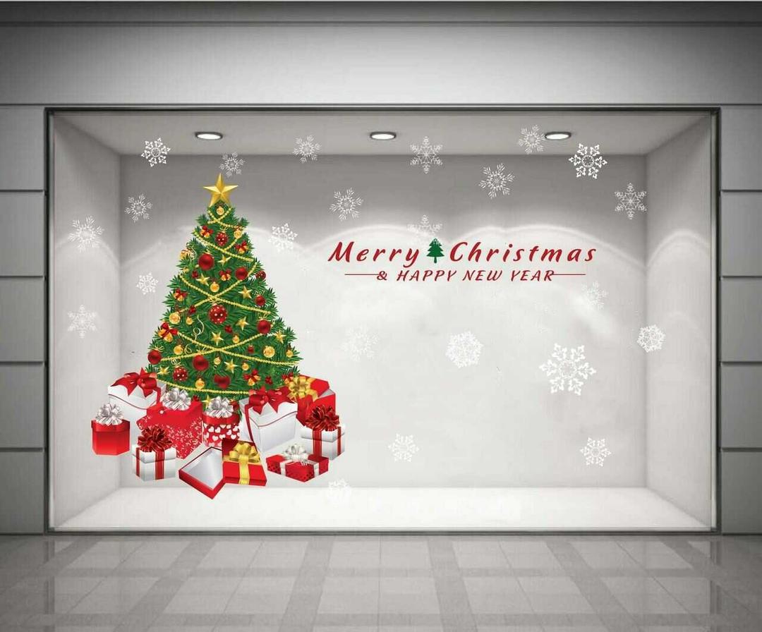 Decal dán tường Cây thông noel xanh