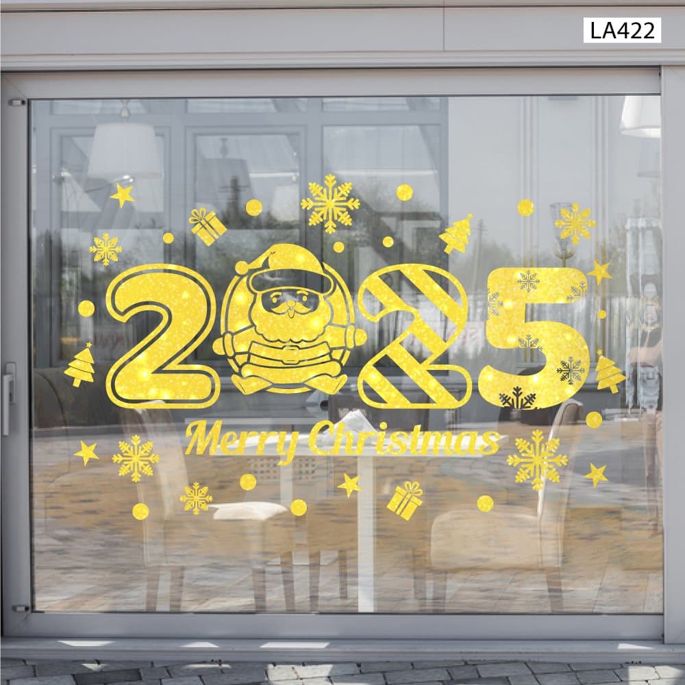 Decal dán tường giáng sinh mừng năm mới 2025 Mery Christmas