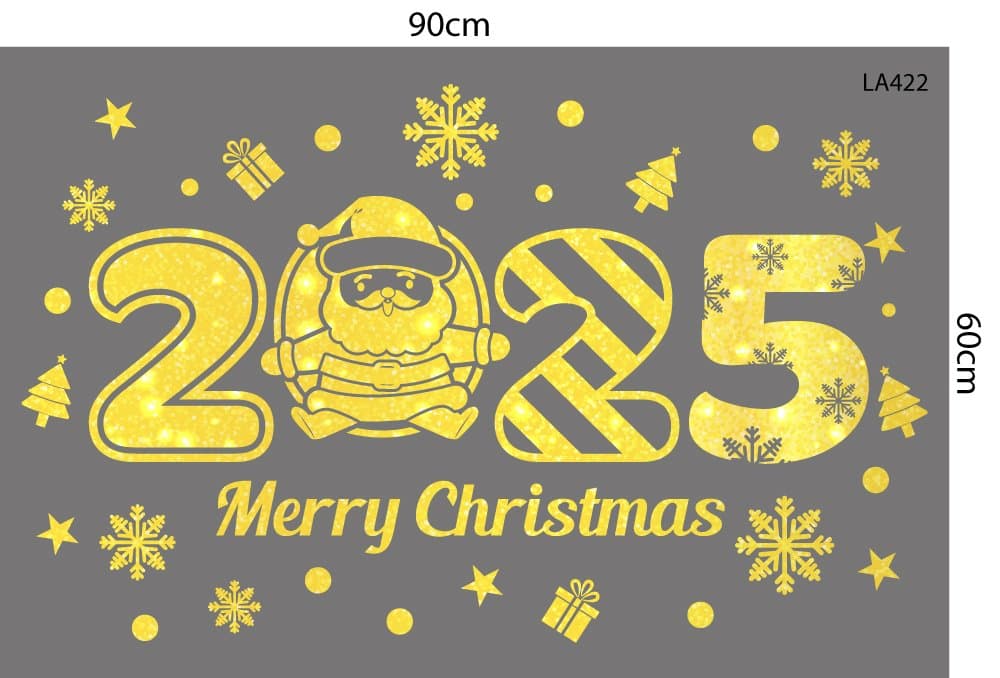 Decal dán tường giáng sinh mừng năm mới 2025 Mery Christmas