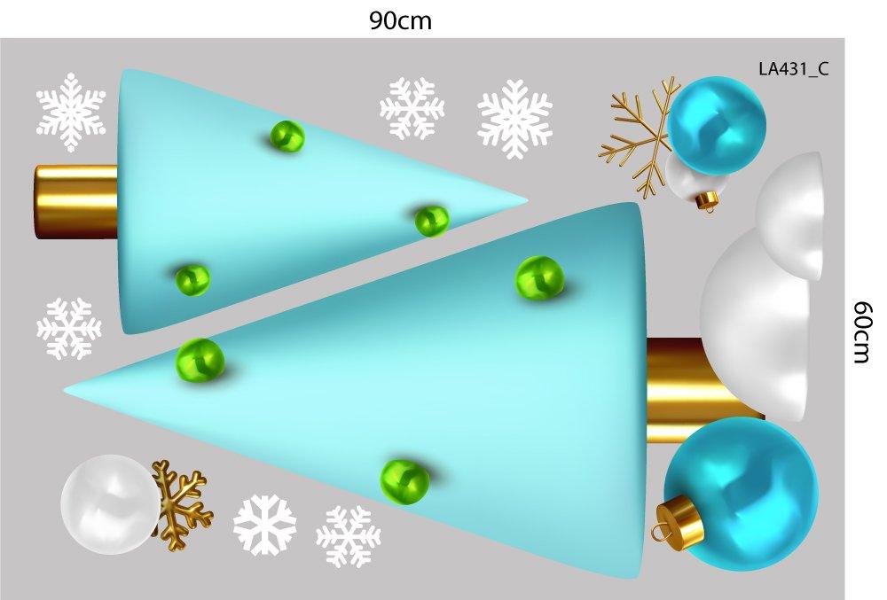 Combo Decal Trang Trí Noel Ông Già Noel Xanh Và Những Cây Thông 2025