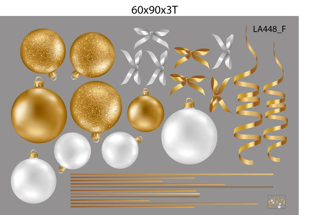 Combo Decal Trang Trí Noel Tuần Lộc Và Cây Thông Vàng Ấm Áp